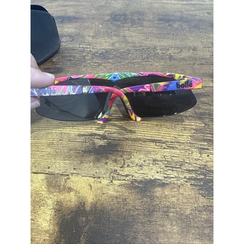 Vntg Bolle Microedge Sunglasses Wrap Pink Retro Running Y2K 2000s France